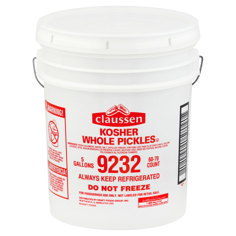 CLAUSSEN Whole Dill Pickles 5 gal. Pail 60-70 Count
