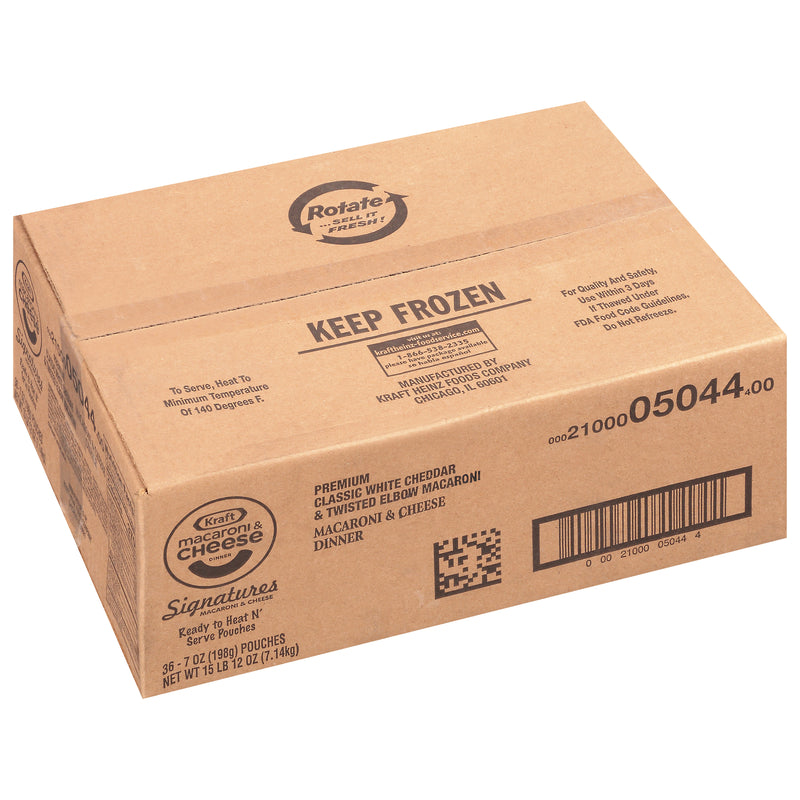 KRAFT Signatures Single Serve Frozen White Cheddar Macaroni & Cheese 7 Ounce Pouches 36 Per Case