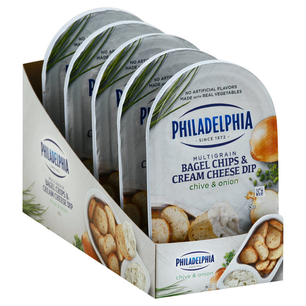 Philadelphia Multigrain Bagel Chips And Chive& Onion Cream Cheese Dip, 2.5 Ounce Size - 10