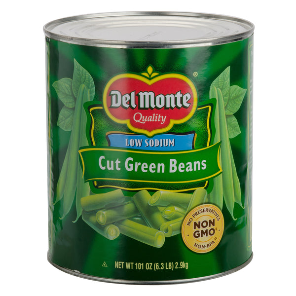 Del Monte® Low Sodium Cut Green Beans Can 101 Ounce Size - 6 Per Case.
