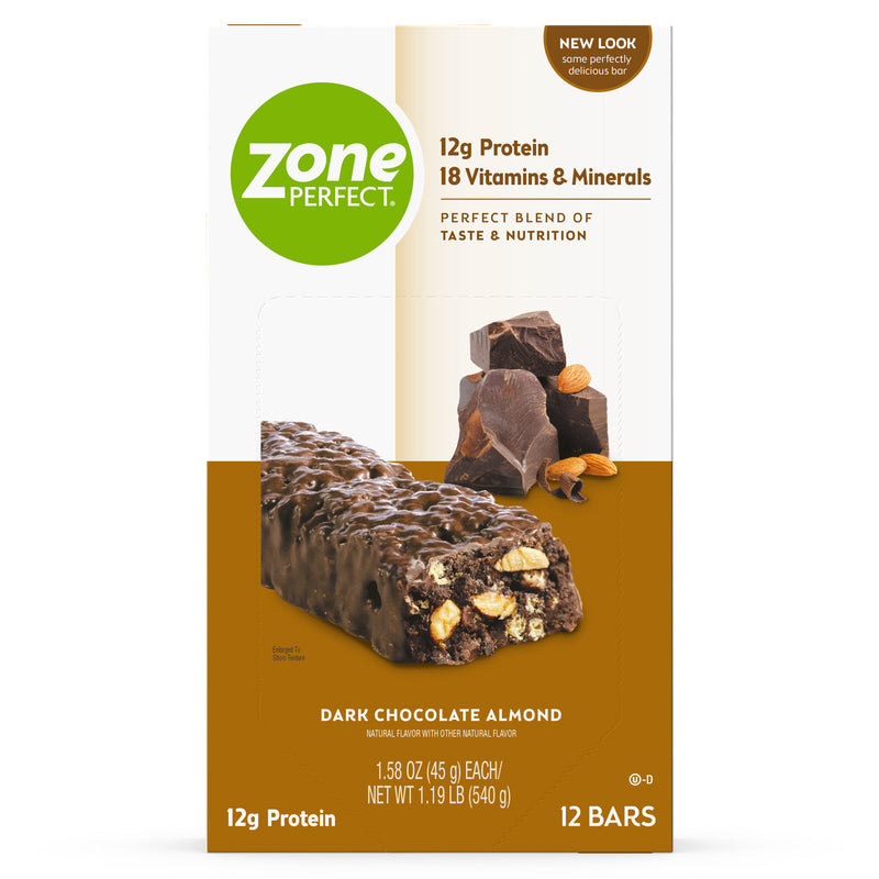 Zoneperfect Dark Chocolate Almond Bar 1.58 Ounce Size - 36 Per Case.