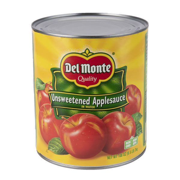 Delmonte Unsweetened Applesauce Can 106 Ounce Size - 6 Per Case.