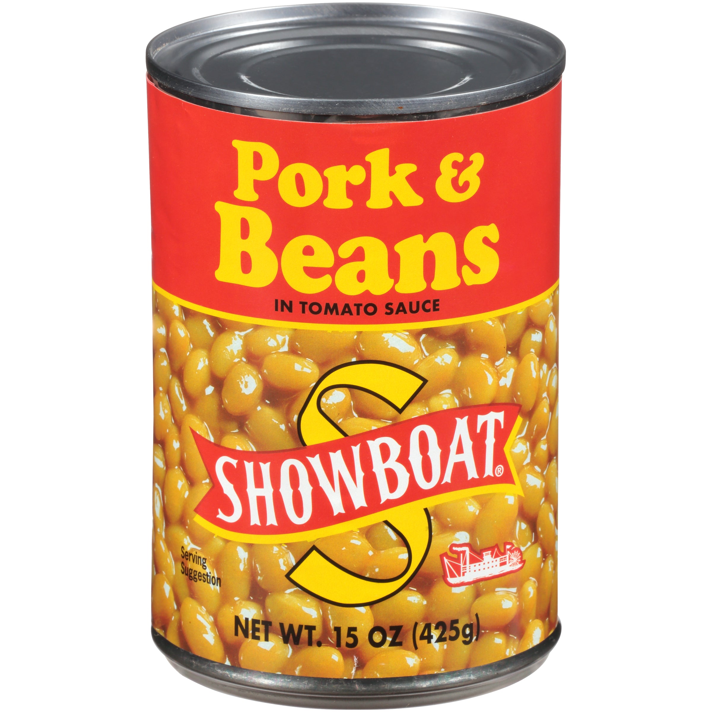 Bean Showboat Pork & Beans 15 Ounce Size - 12 Per Case.