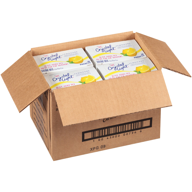 Crystal Light Lemonade Powdered Drink Mix 120.0Casepack 4 Boxes of 30 On-the-Go Packets