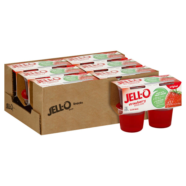 Jell-O Ready To Eat Strawberry Gelatin, 13.5 Ounce Size - 6 Per Case.