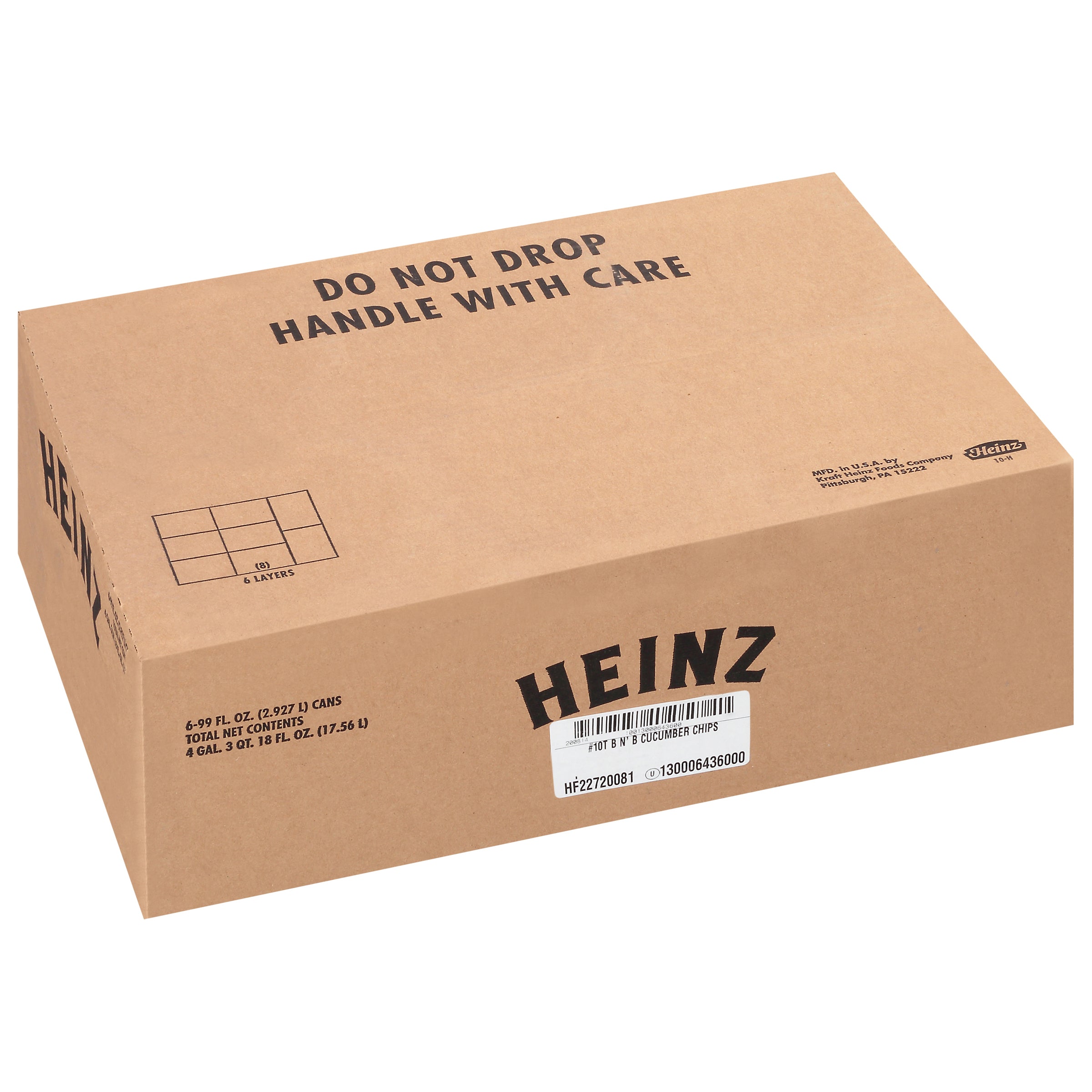 HEINZ Bread & Butter Cucumber Chips #10 Can 99 Fluid Ounce 6 Per Case