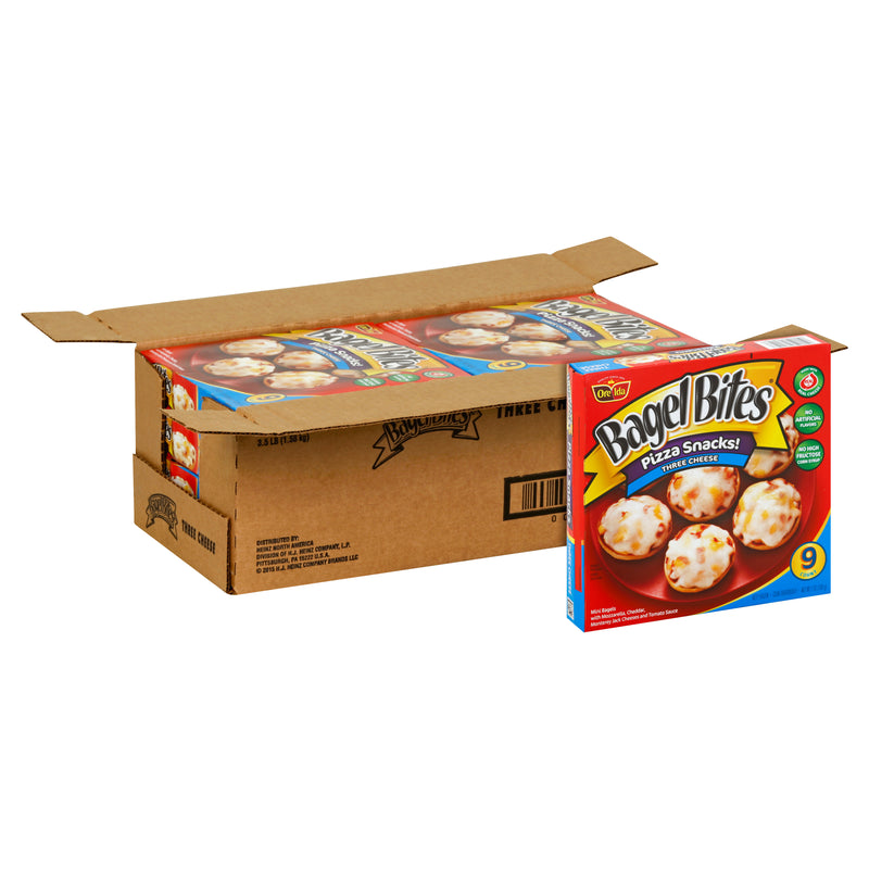 Bagel Bites Frozen Pizza & Appetizers Three Cheese 7 Ounce Size - 8 Per Case.