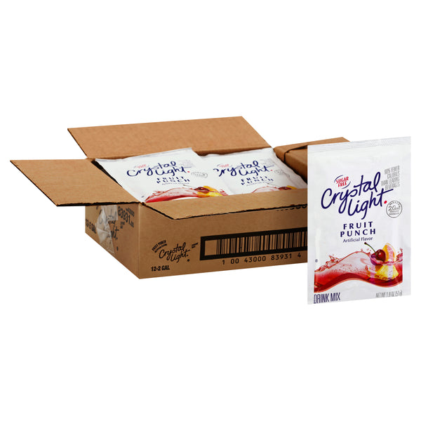 CRYSTAL LIGHT Single Serve Sugar-Free Fruit Punch Powdered Mix 1.8 Ounce Packet 12