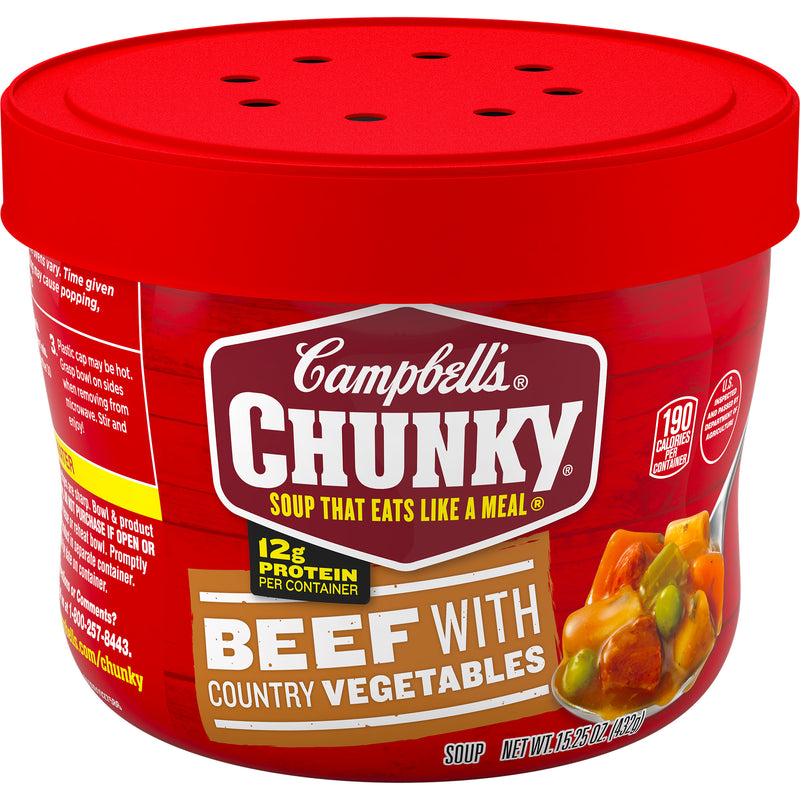 Campbell's Soup Chunky Beef With Vegetable 15.25 Ounce Size - 8 Per Case.