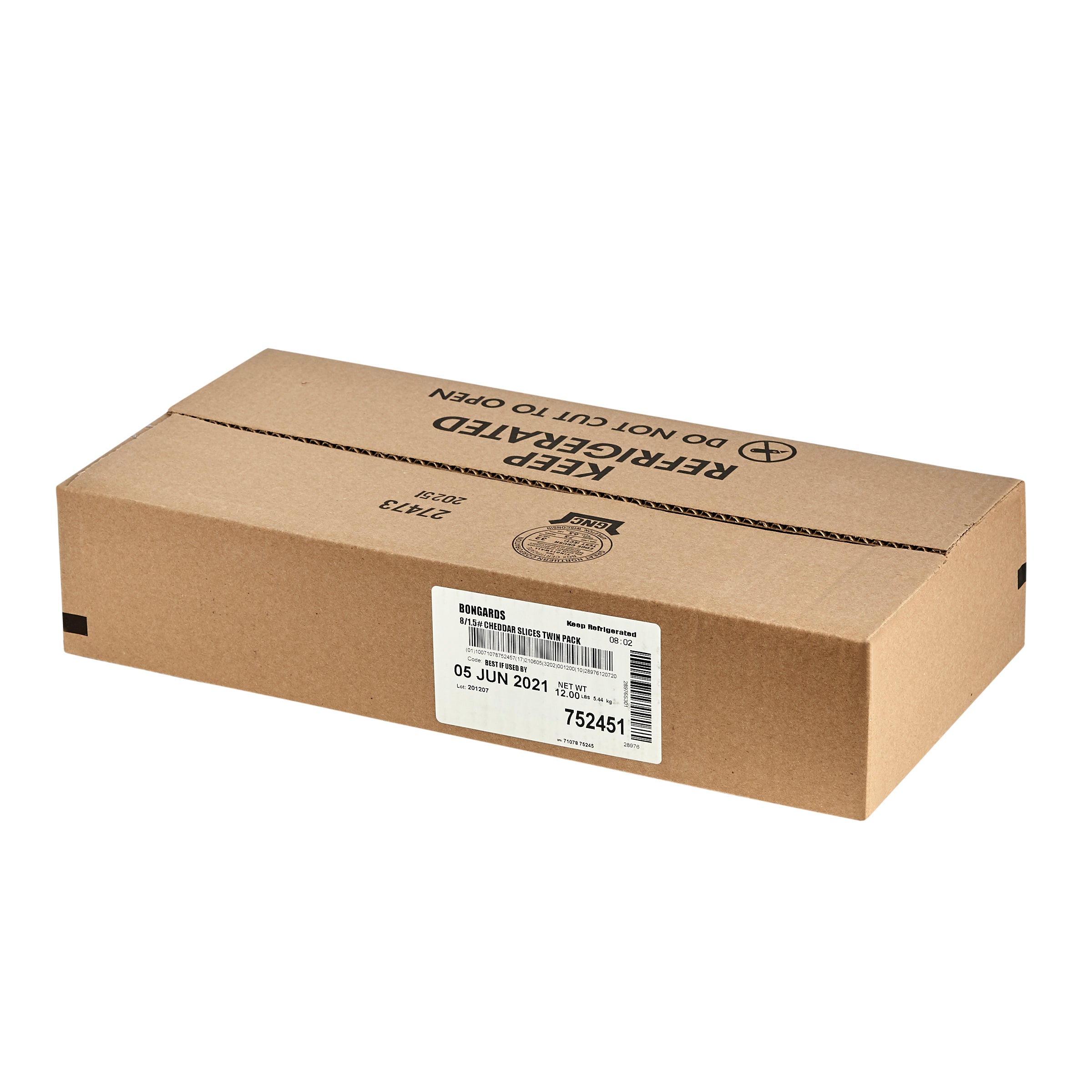 Bongards Cheddar Cheese 1.5 Pound Each - 8 Per Case.