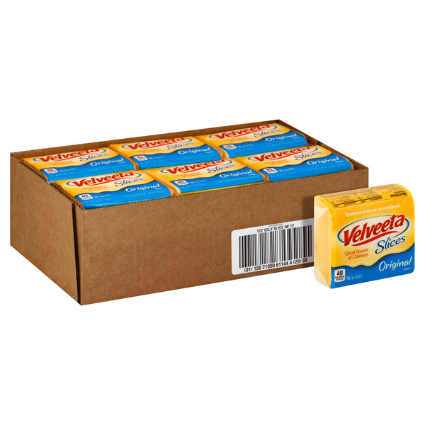 Velveeta Individually Wrapped Sliced Cheese, 12 Ounce Size - 12 Per Case.