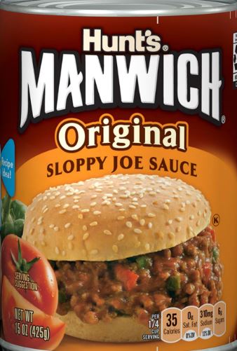 Manwich Original Sloppy Joe Sauce Pack 15 Ounce Size - 24 Per Case.