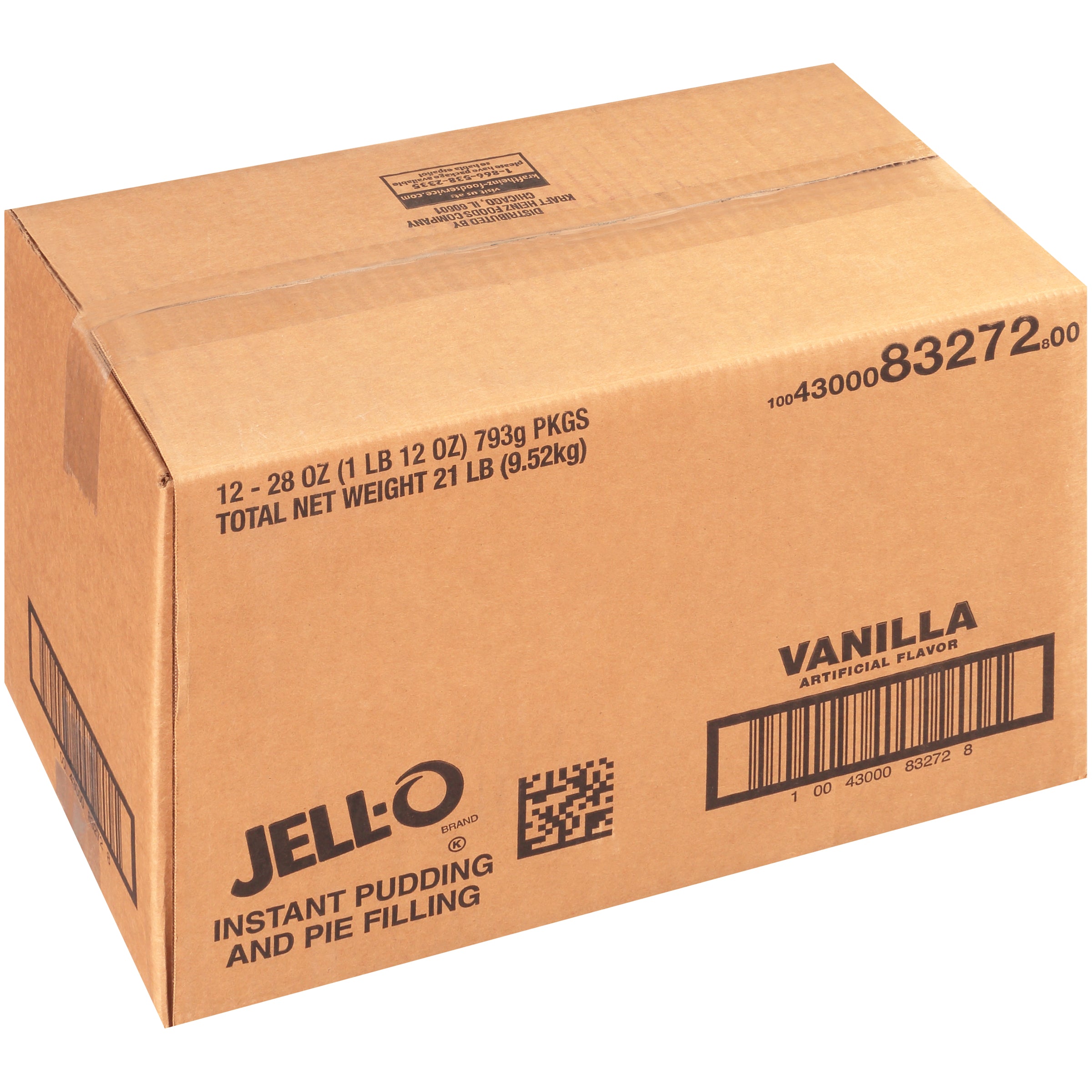 Jell-O Vanilla Instant Pudding & Pie Filling 12Casepack 28 Pouches