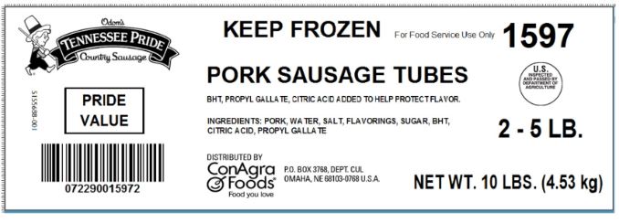 Value Fresh Sausage Tube Mild 5 Pound Each - 2 Per Case.