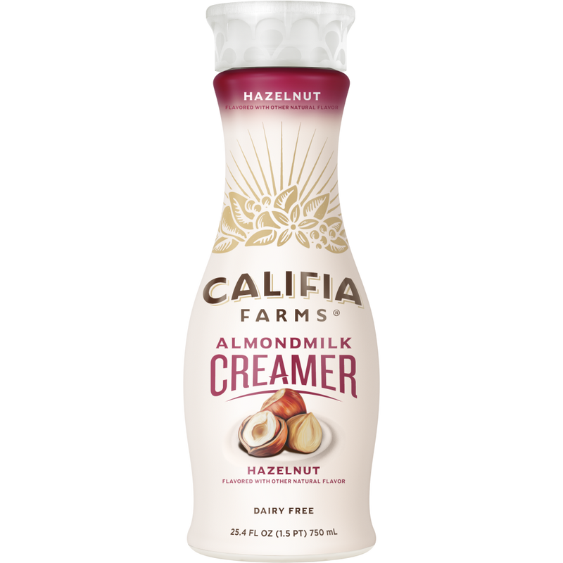 Califia Farms Hazelnut Almond Milk Coffee Creamer 25.4 Fluid Ounce - 6 Per Case.
