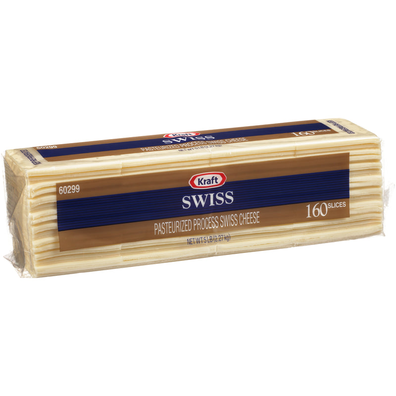 KRAFT Swiss Sliced Cheese (160 Slices) 5 lb. 4 Per Case
