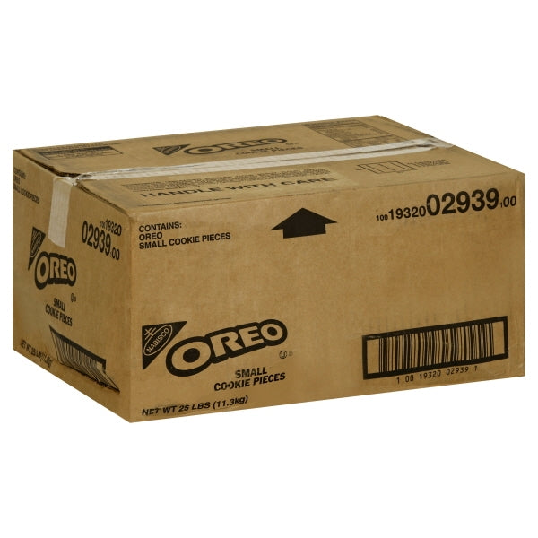 Oreo Cookie Crumbs Small Pieces Chocolate 25 Pound Each - 1 Per Case.