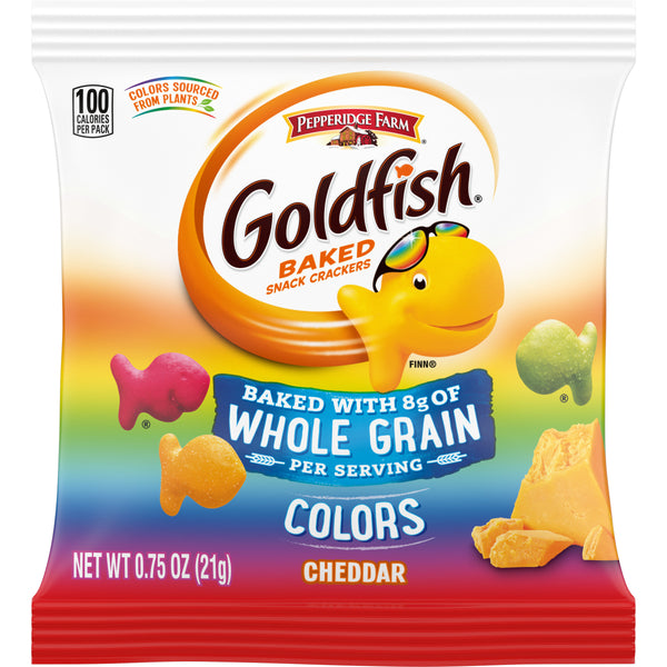 Pepperidge Farms Goldfish Colors Whole Grain 0.75 Ounce Size - 300 Per Case.