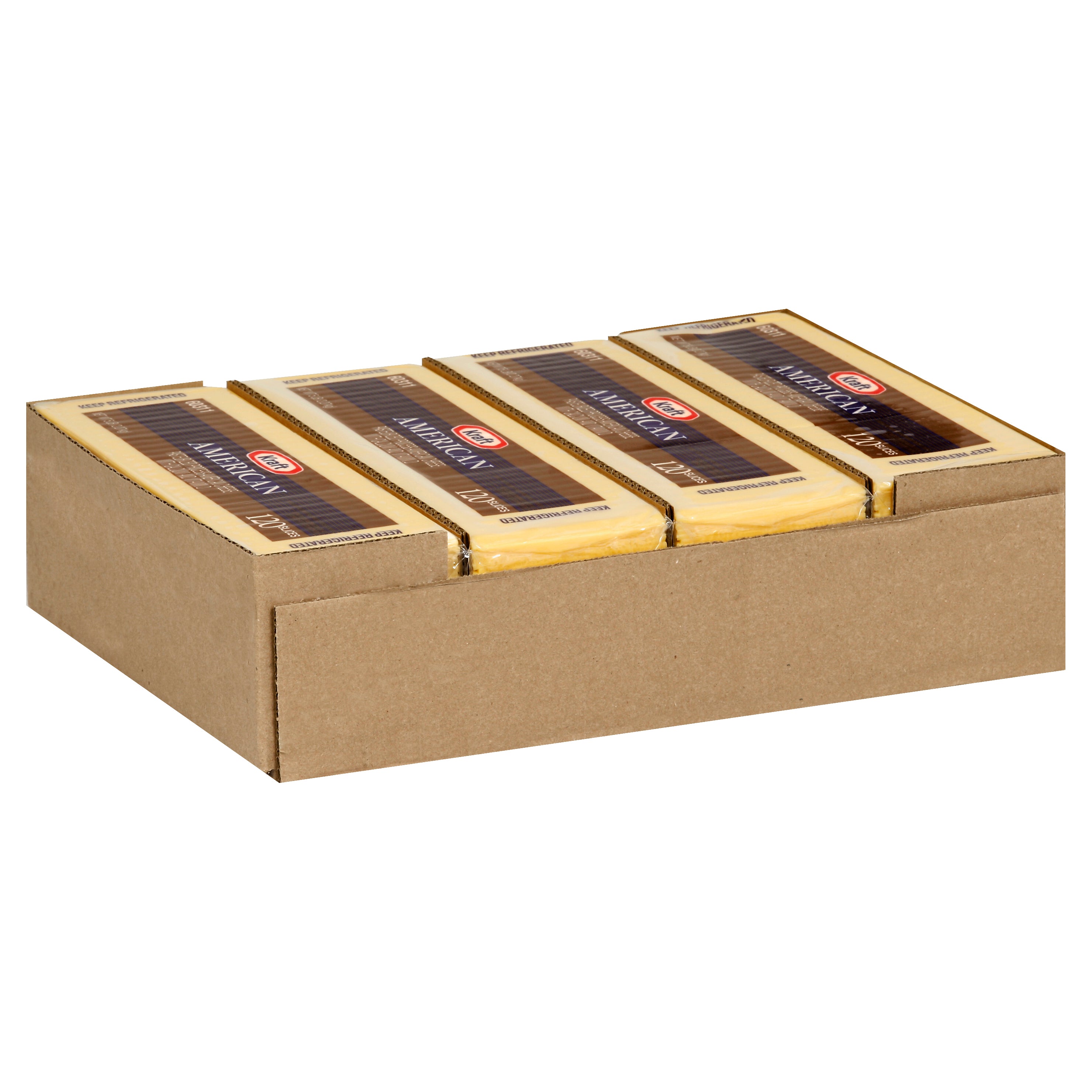 KRAFT American Sliced Cheese (120 Slices) 5 lb. 4 Per Case