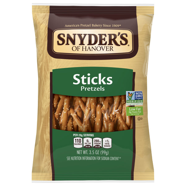Snyder's Of Hanover Pretzel Sticks Pretzelsindividual Pack 3.5 Ounce Size - 8 Per Case.