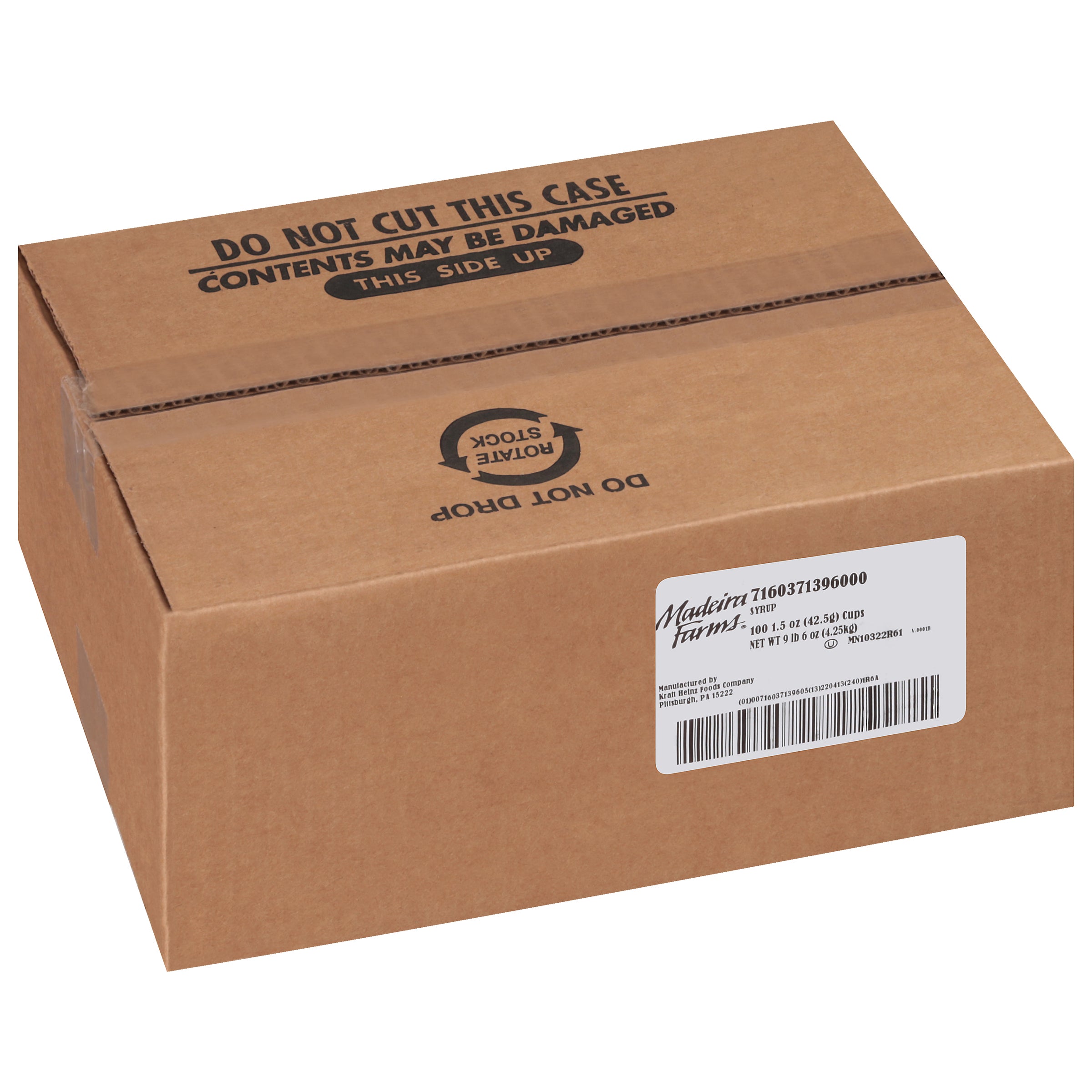 MADEIRA FARMS Single Serve Table Syrup 1.5 Ounce Cups 100 Per Case