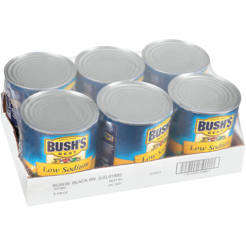 Bush's Low Sodium Black Beans 108 Ounce Size - 6 Per Case.