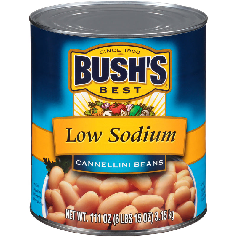 Bush's Low Sodium Cannellini Beans 111 Ounce Size - 6 Per Case.