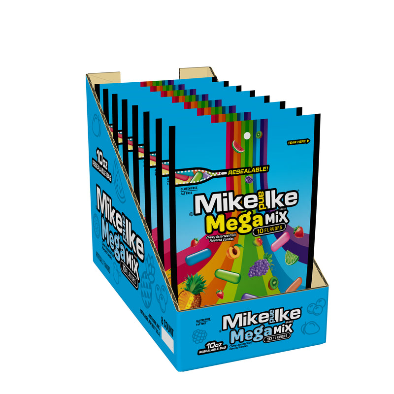 Mike And Ike® Mega Mix Stand Up BagDrc 10 Ounce Size - 8 Per Case.
