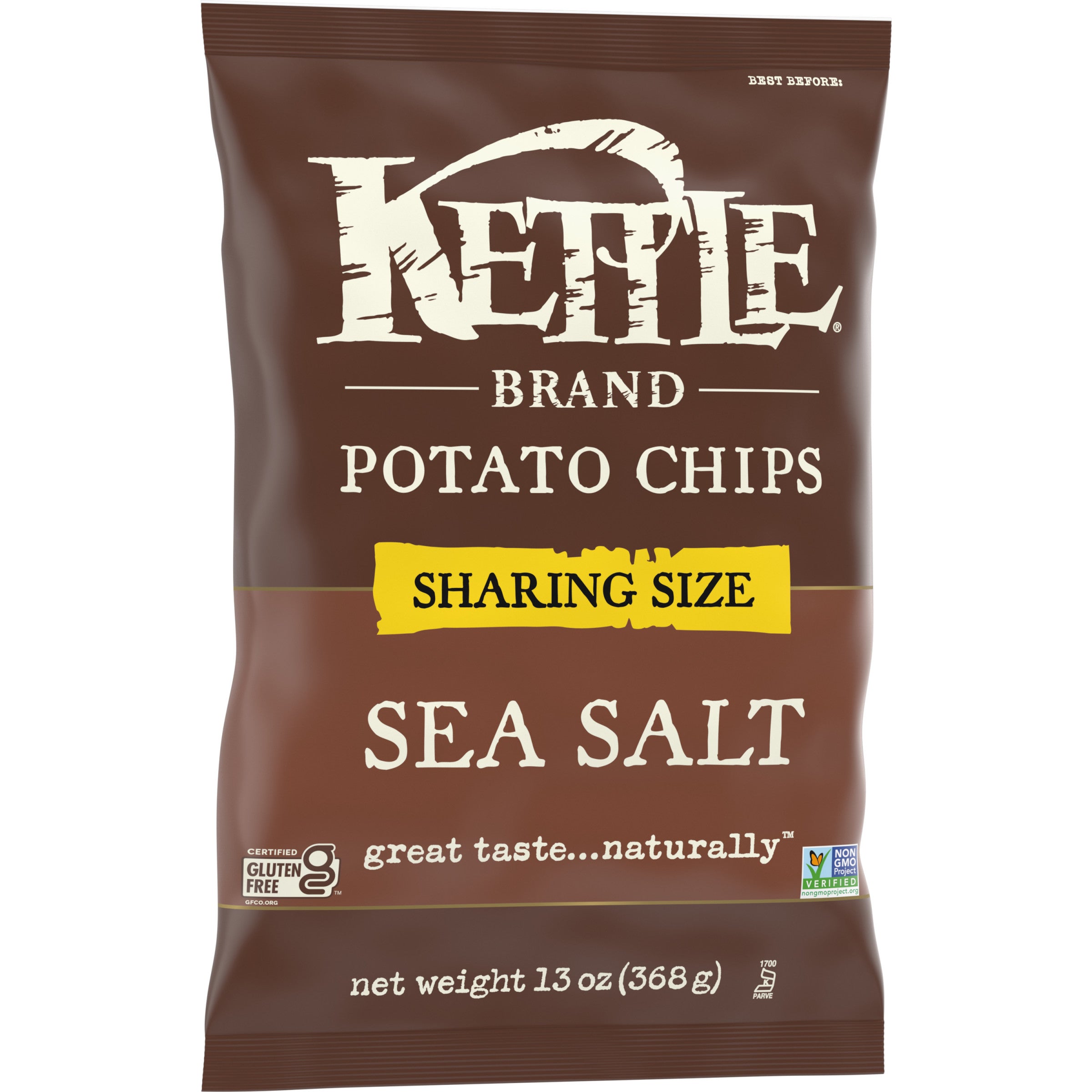 Kettle Brand Potato Chips Sea Salt Kettle Chips Sharing Size 13 Ounce Size - 9 Per Case.