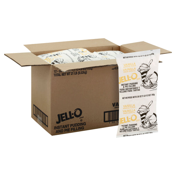 Jell-O Vanilla Instant Pudding & Pie Filling 12Casepack 28 Pouches