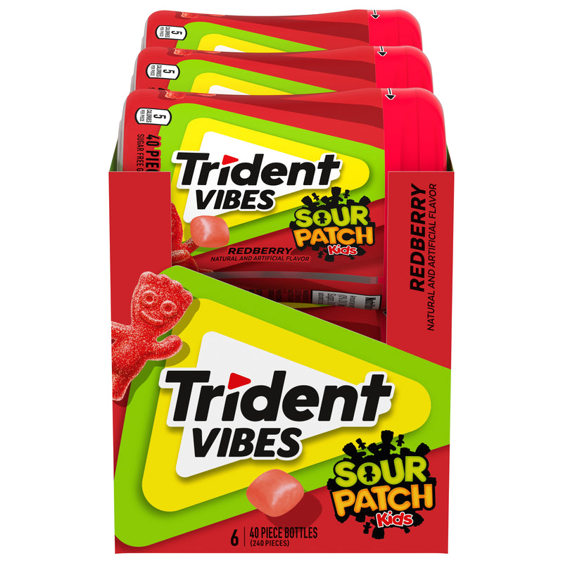 Trident Vibes Gum Red Berry Redberry Piece 40 Count Packs - 24 Per Case.