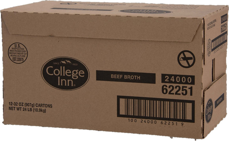 College Inn Beef Broth In Aseptic Carton 32 Ounce Size - 12 Per Case.