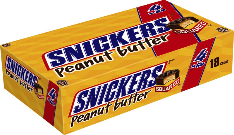 Snickers Peanut Butter Squared King Size 3.56 Ounce Size - 108 Per Case.