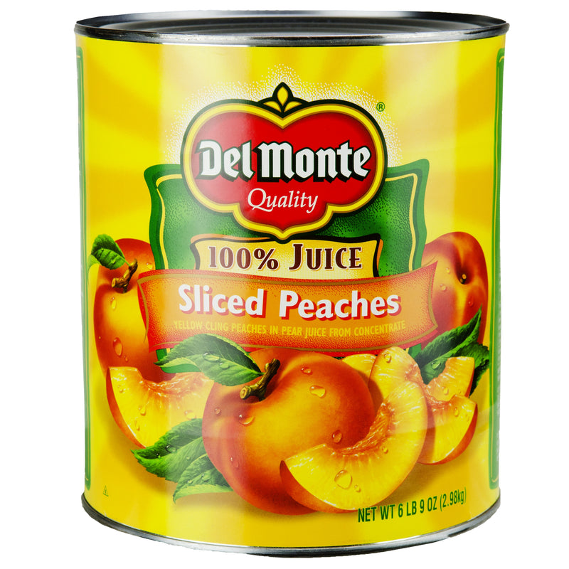 Del Monte® Sliced Peaches In Pear Juice Can 105 Ounce Size - 6 Per Case.