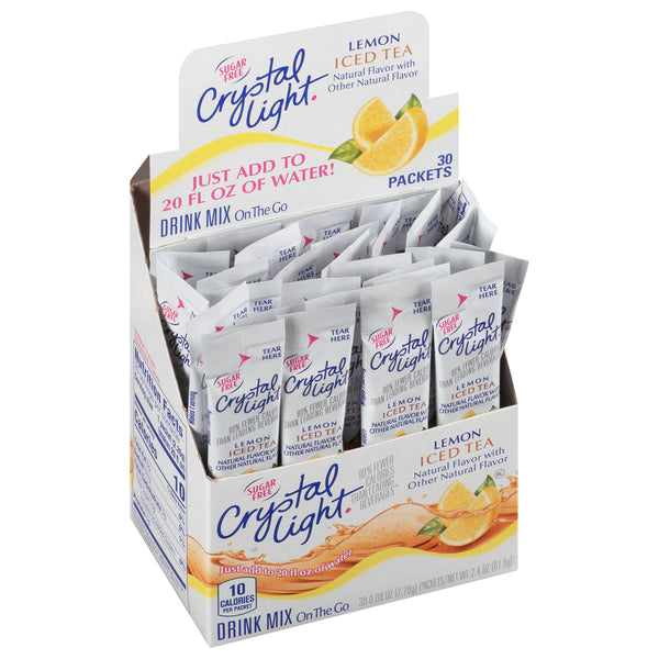 CRYSTAL LIGHT Single Serve Sugar-Free Iced Tea On-the-Go Mix 30-0.8 Ounce Packets 4 Boxes)