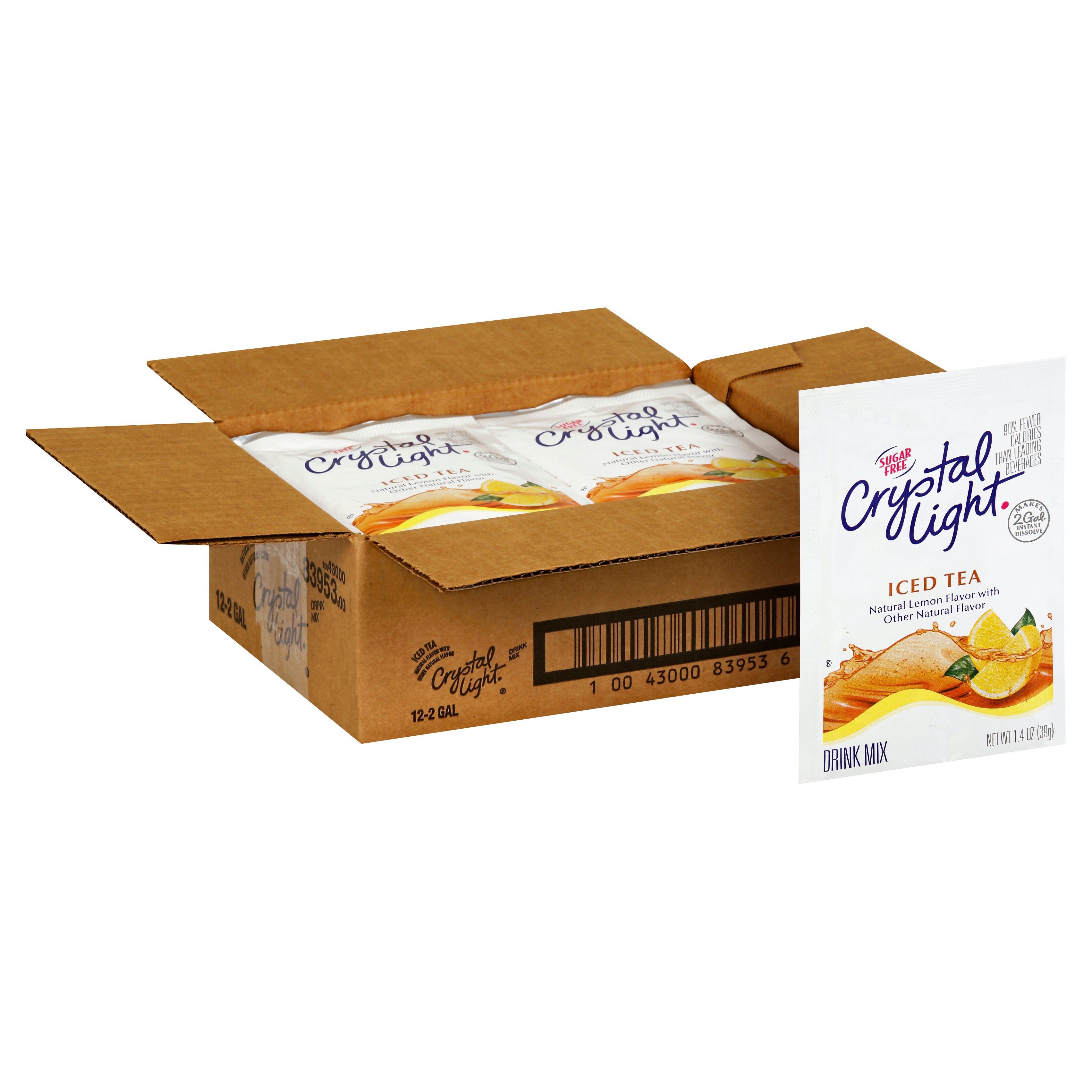 CRYSTAL LIGHT Sugar Free Iced Tea Powdered Beverage Mix 1.4 Ounce Pouch 12