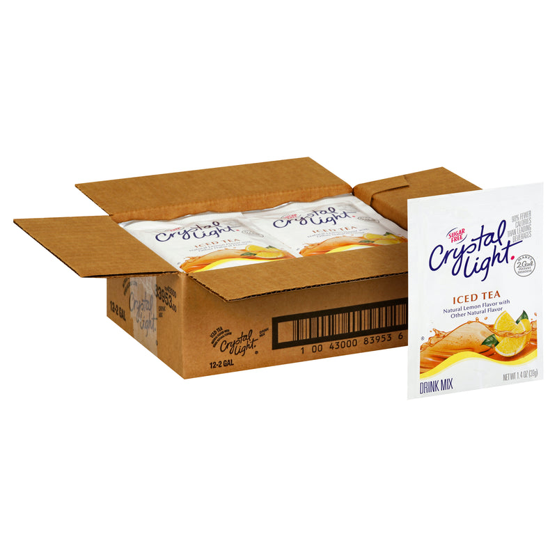 CRYSTAL LIGHT Sugar Free Iced Tea Powdered Beverage Mix 1.4 Ounce Pouch 12