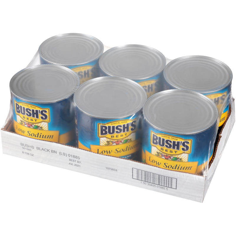 Bush's Low Sodium Black Beans 108 Ounce Size - 6 Per Case.