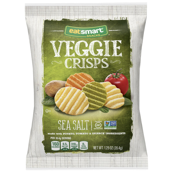 Eatsmart Snacks Veggie Crisps With Sea Salt 1.25 Ounce Size - 8 Per Case.