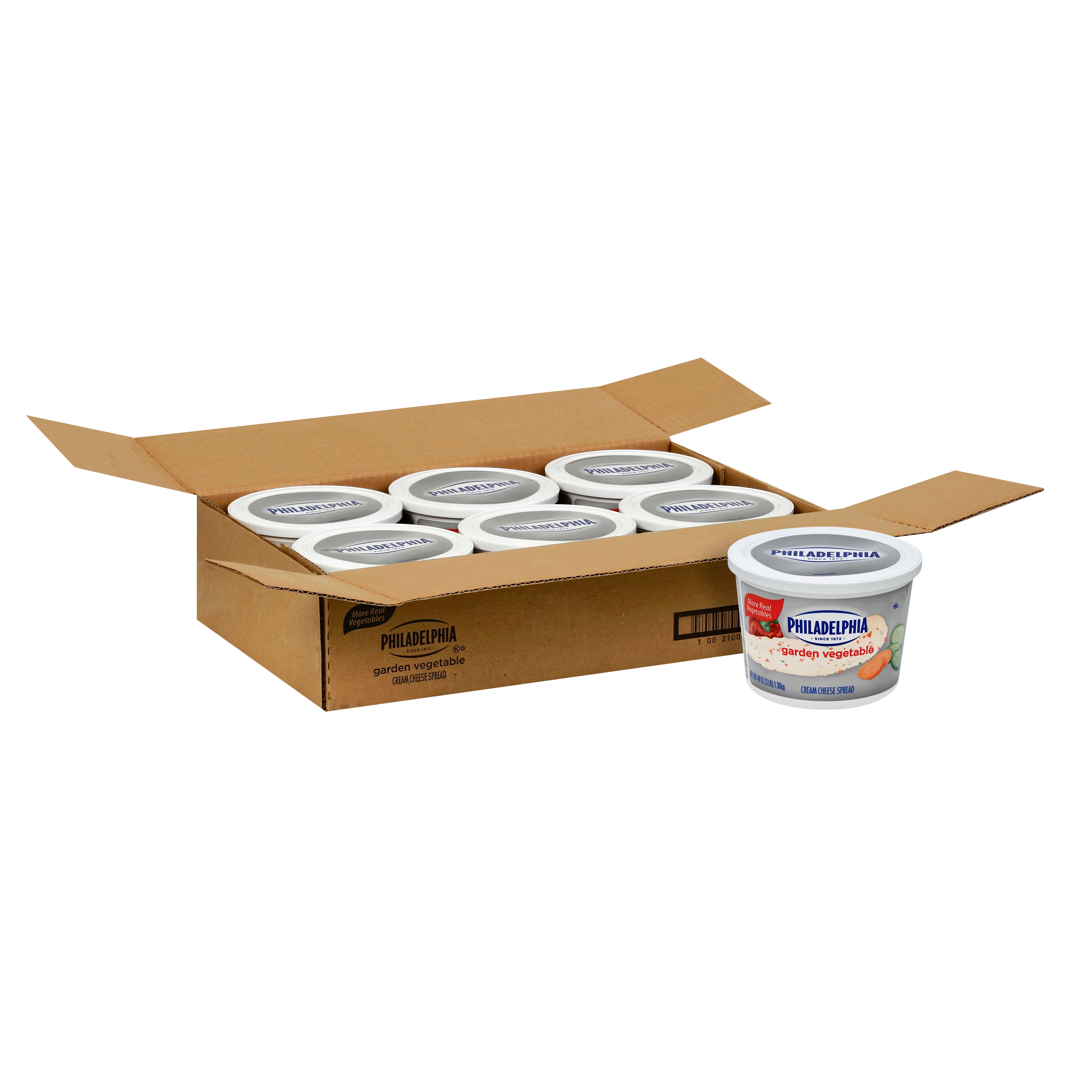 PHILADELPHIA Garden Vegetable Cream Cheese Spread 48 Ounce Tub 6 Per Case