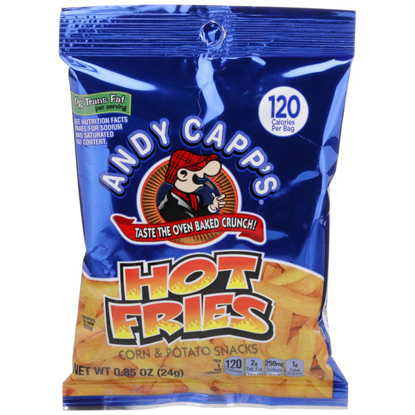 Andy Capp Hot Fries 0.85 Ounce Size - 72 Per Case.