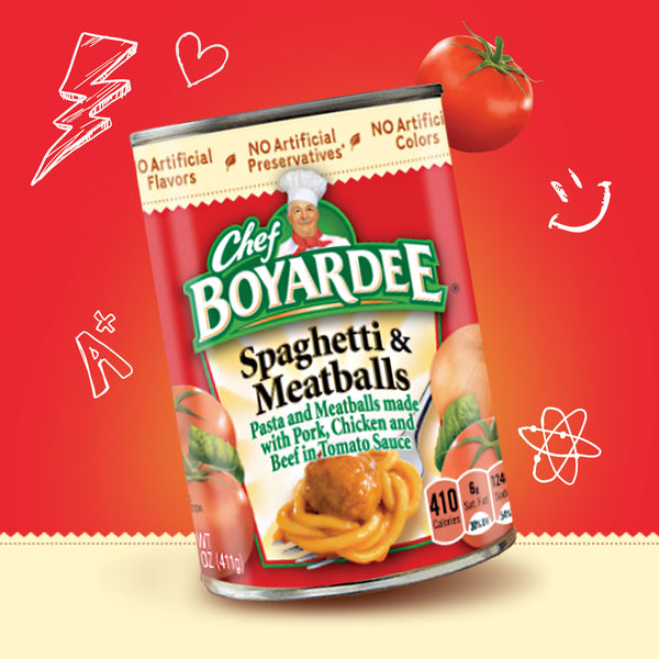 Chef Boyardee Spaghetti And Meatballs Pack 14.5 Ounce Size - 24 Per Case.