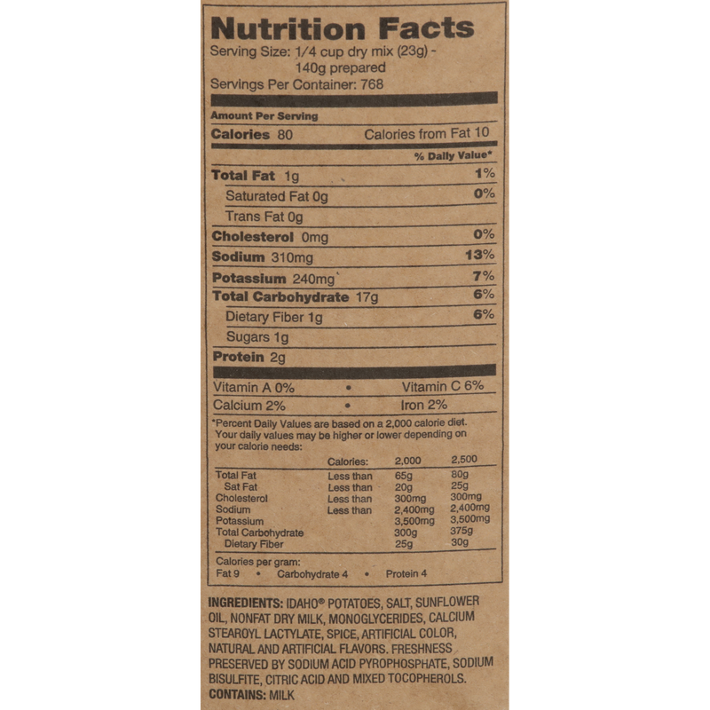 Idahoan Foods Real Mashed Potatoes Bulk 1-39 Pound Gluten Free; Kosher; Non-gmo 1-39 Pound