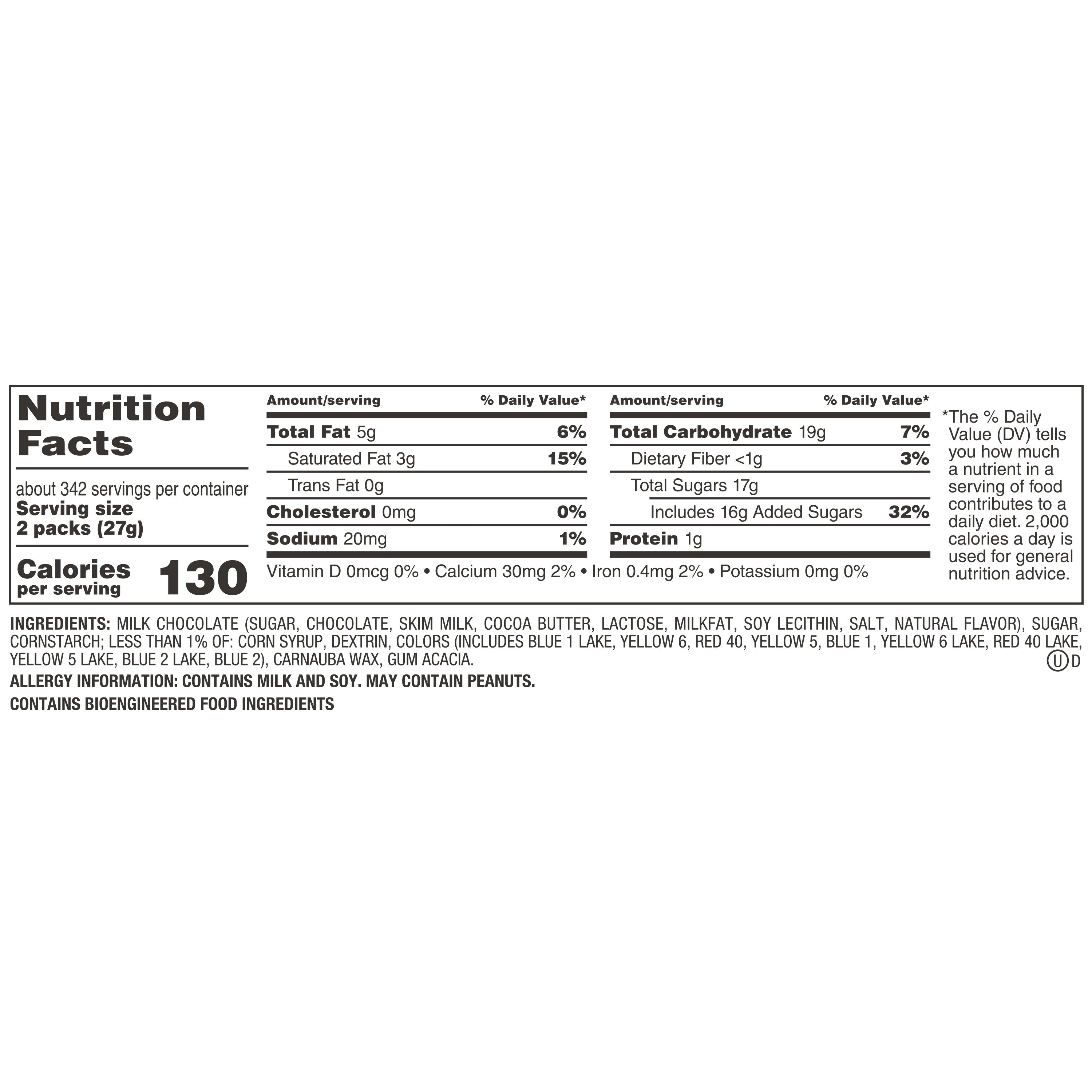 M&m's Milk Chocolate Fun Size Pouch Poundbulk 20 Pound Each - 1 Per Case.