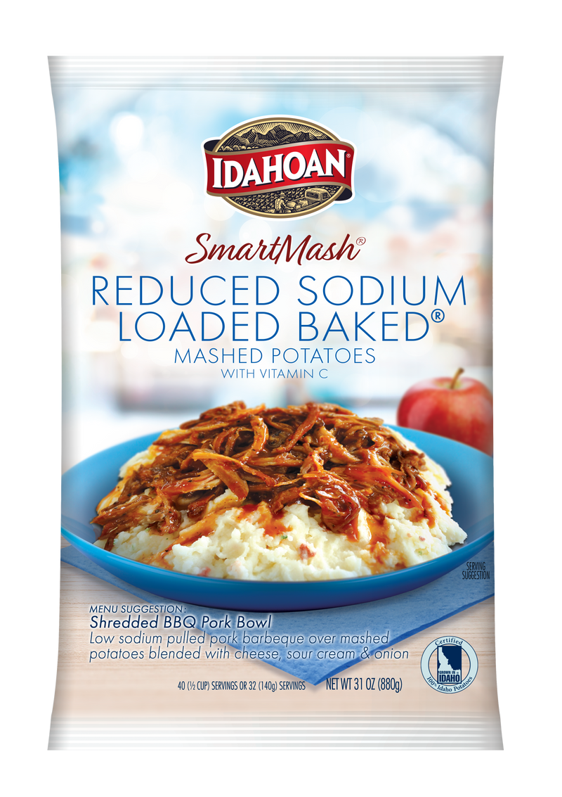 Idahoan® Smartmash® Reduced Sodium Loadedbaked® Mashed Potatoes With Vit 31 Ounce Size - 12 Per Case.