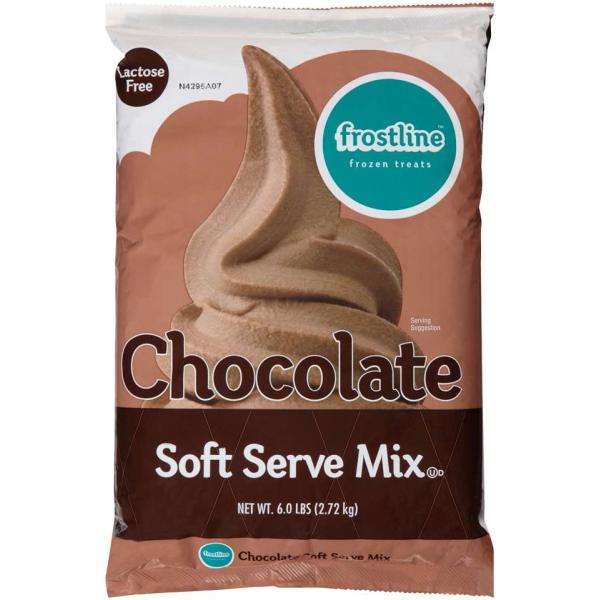 Frostline Chocolate Soft Serve Mix 6 Pound Each - 6 Per Case.