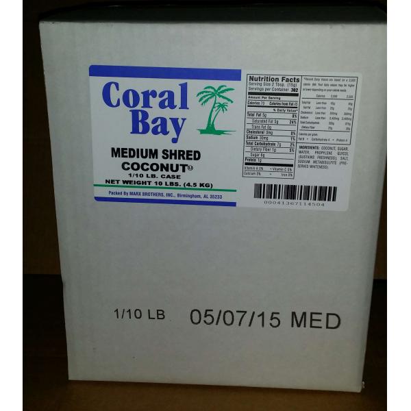 Coral Bay Medium Shred Coconut 4.5 Kg - 1 Per Case.