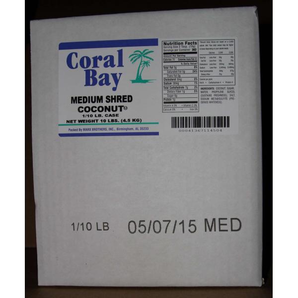 Coral Bay Medium Shred Coconut 4.5 Kg - 1 Per Case.