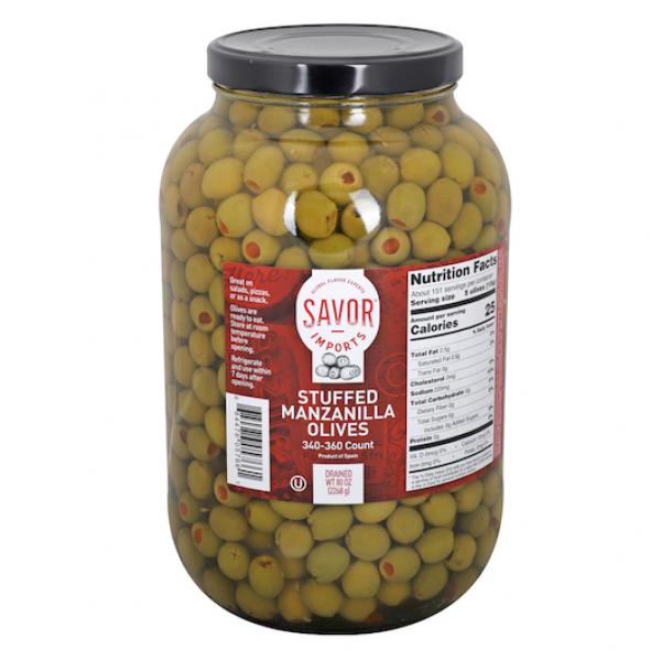Savor Imports Stuffed Manzanilla Olives Per Ga 1 Gallon - 4 Per Case.