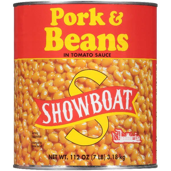 Showboat Pork & Beans 112 Ounce Size - 6 Per Case.